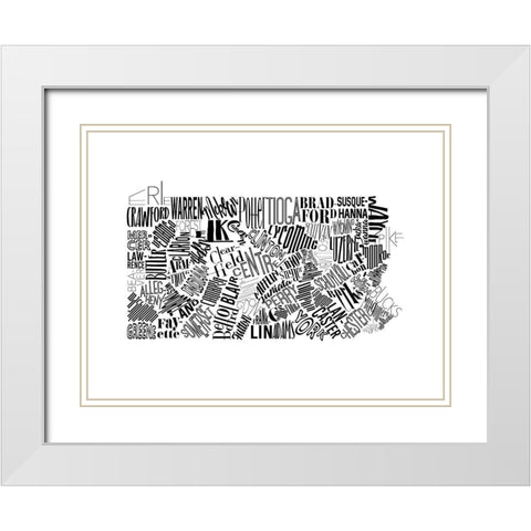 Pennsylvania White Modern Wood Framed Art Print with Double Matting by Grey, Jace