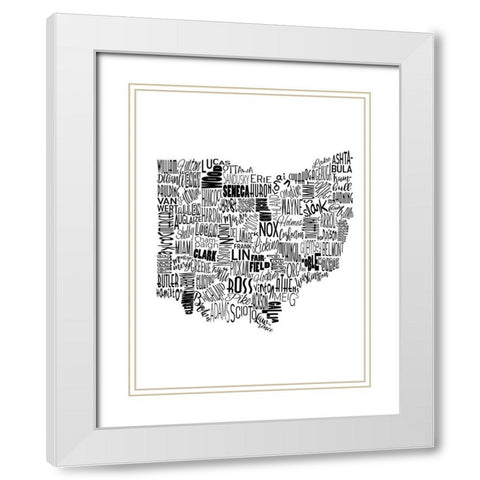 Ohio White Modern Wood Framed Art Print with Double Matting by Grey, Jace