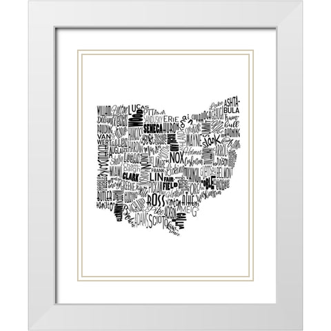 Ohio White Modern Wood Framed Art Print with Double Matting by Grey, Jace