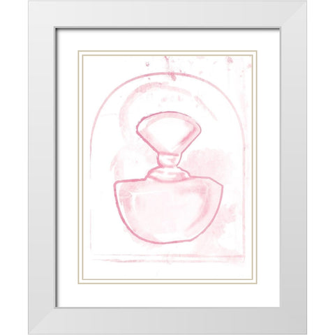 Pink Perfume One White Modern Wood Framed Art Print with Double Matting by Grey, Jace
