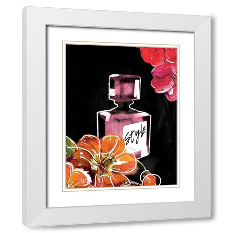 Flower Style White Modern Wood Framed Art Print with Double Matting by Grey, Jace