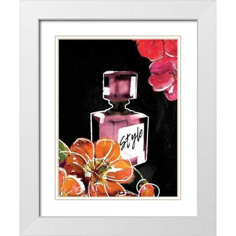 Flower Style White Modern Wood Framed Art Print with Double Matting by Grey, Jace