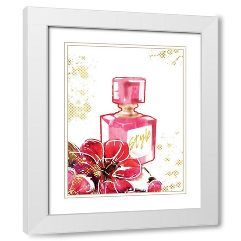 Flower Style Glam White Modern Wood Framed Art Print with Double Matting by Grey, Jace