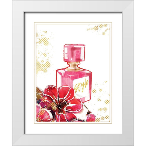 Flower Style Glam White Modern Wood Framed Art Print with Double Matting by Grey, Jace