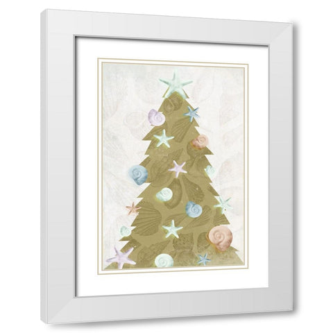 Coastal Christmas White Modern Wood Framed Art Print with Double Matting by Grey, Jace