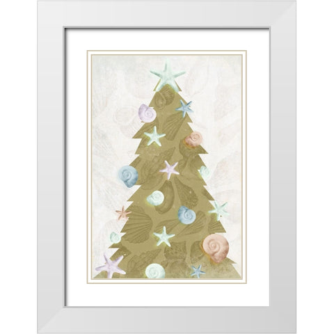 Coastal Christmas White Modern Wood Framed Art Print with Double Matting by Grey, Jace