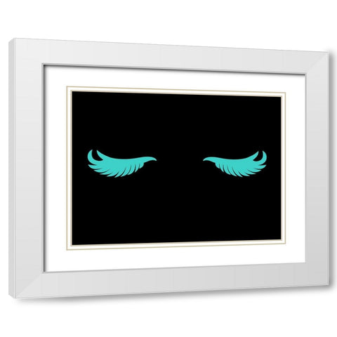 Eye Lashes Dark White Modern Wood Framed Art Print with Double Matting by Grey, Jace