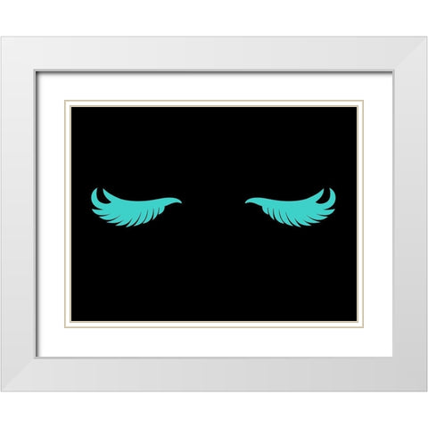 Eye Lashes Dark White Modern Wood Framed Art Print with Double Matting by Grey, Jace