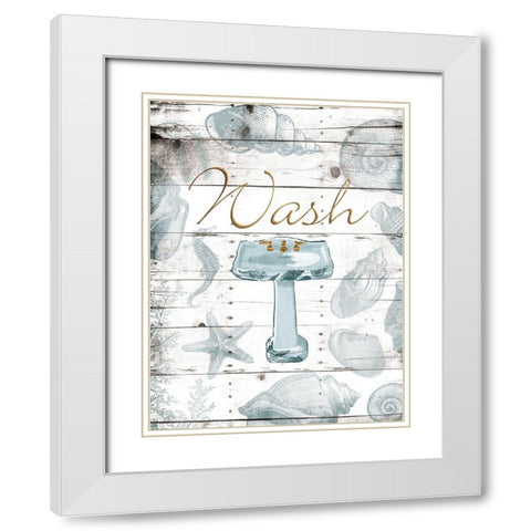 Wash Sink White Modern Wood Framed Art Print with Double Matting by Grey, Jace