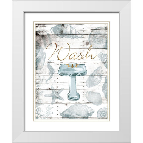 Wash Sink White Modern Wood Framed Art Print with Double Matting by Grey, Jace