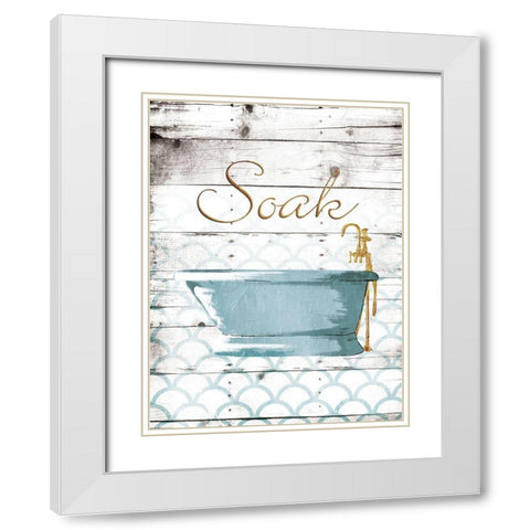 Soak Bath White Modern Wood Framed Art Print with Double Matting by Grey, Jace