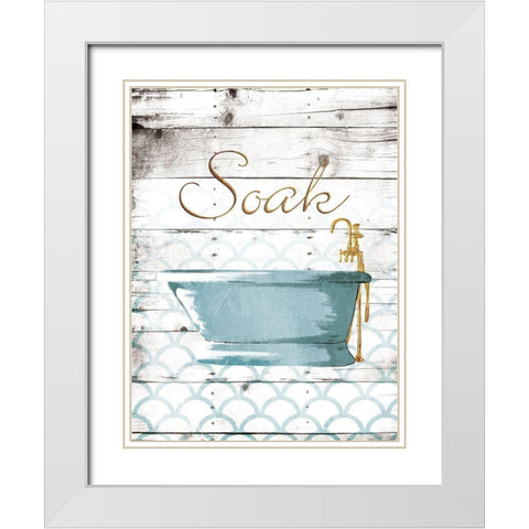 Soak Bath White Modern Wood Framed Art Print with Double Matting by Grey, Jace