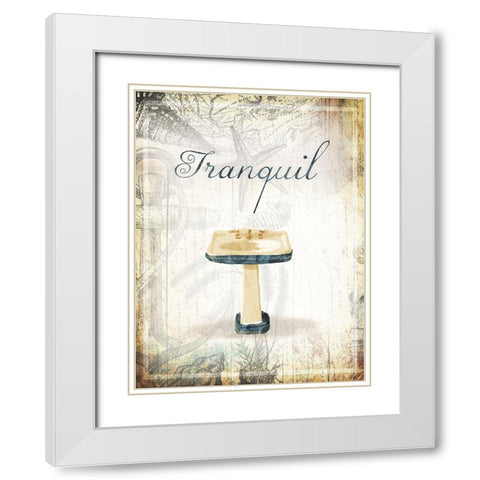 Tranquil Sea Sink White Modern Wood Framed Art Print with Double Matting by Grey, Jace