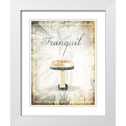 Tranquil Sea Sink White Modern Wood Framed Art Print with Double Matting by Grey, Jace