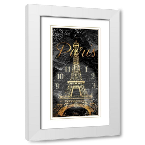 Paris Eiffel Time White Modern Wood Framed Art Print with Double Matting by Grey, Jace