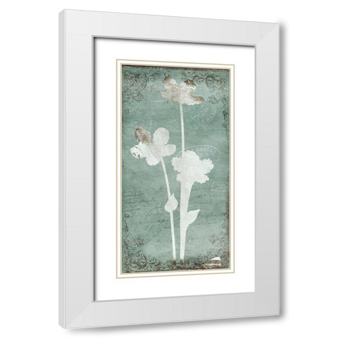 Postal Floral Silo Mate White Modern Wood Framed Art Print with Double Matting by Grey, Jace