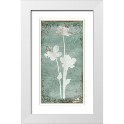 Postal Floral Silo Mate White Modern Wood Framed Art Print with Double Matting by Grey, Jace