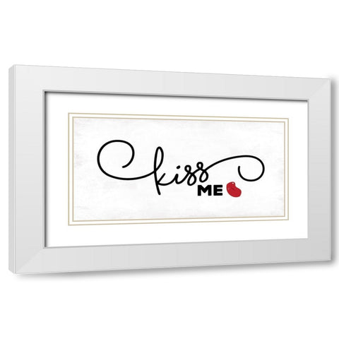 Kiss Me White Modern Wood Framed Art Print with Double Matting by Grey, Jace