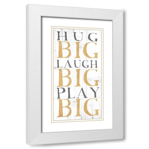 Hug Big White Modern Wood Framed Art Print with Double Matting by Grey, Jace