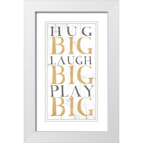 Hug Big White Modern Wood Framed Art Print with Double Matting by Grey, Jace