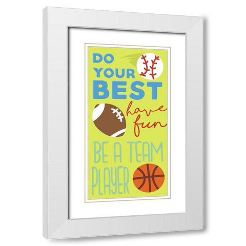 Sports Is Fun White Modern Wood Framed Art Print with Double Matting by Grey, Jace