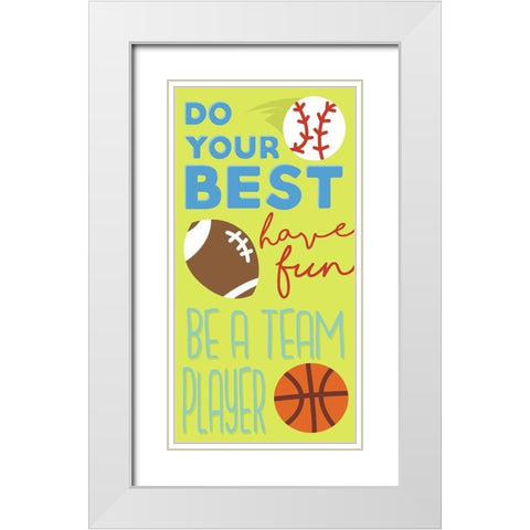 Sports Is Fun White Modern Wood Framed Art Print with Double Matting by Grey, Jace