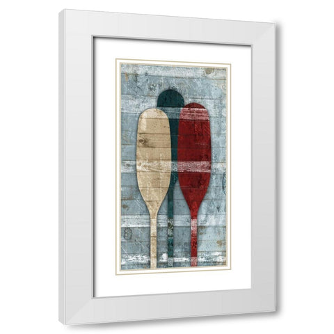Wooden Oars White Modern Wood Framed Art Print with Double Matting by Grey, Jace
