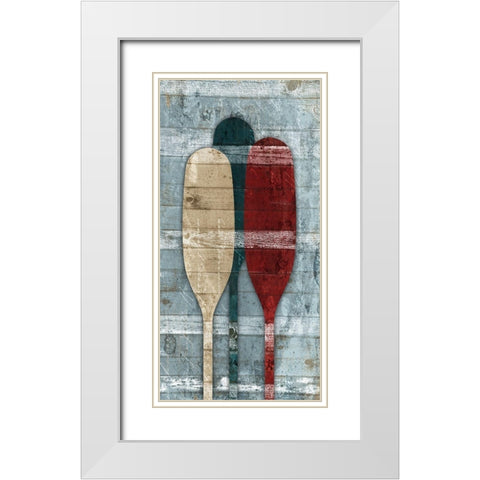 Wooden Oars White Modern Wood Framed Art Print with Double Matting by Grey, Jace