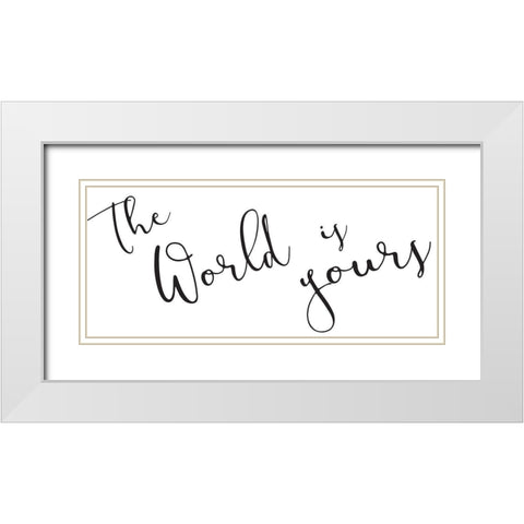 World Is Yours White Modern Wood Framed Art Print with Double Matting by Grey, Jace