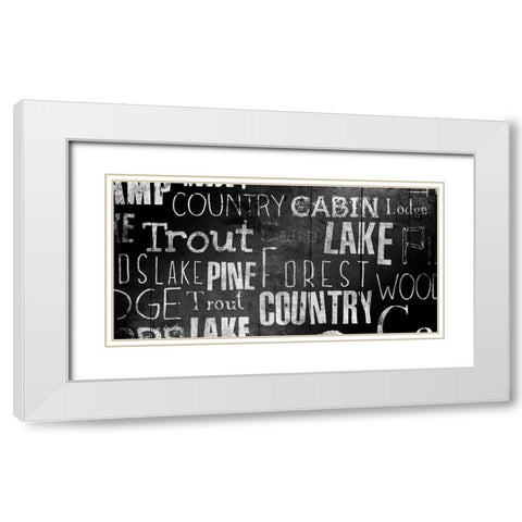 Lodge Words White Modern Wood Framed Art Print with Double Matting by Grey, Jace