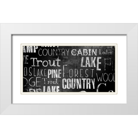 Lodge Words White Modern Wood Framed Art Print with Double Matting by Grey, Jace