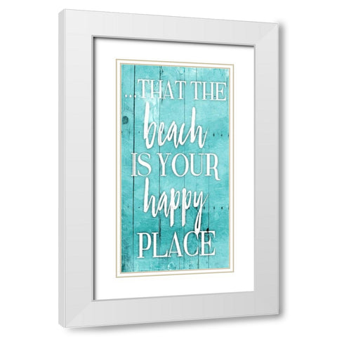 Happy White Modern Wood Framed Art Print with Double Matting by Grey, Jace