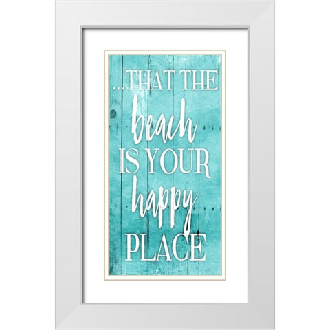 Happy White Modern Wood Framed Art Print with Double Matting by Grey, Jace