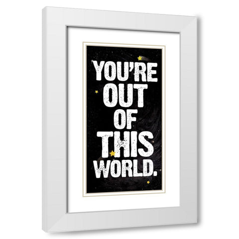 Out Of This World Space White Modern Wood Framed Art Print with Double Matting by Grey, Jace