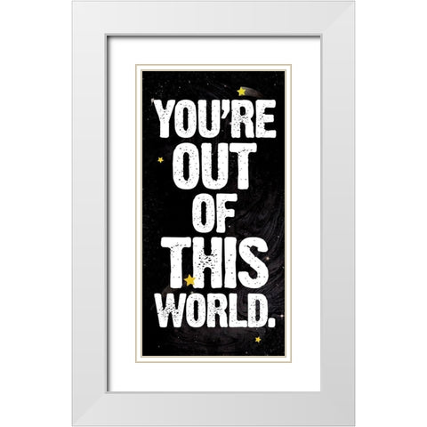 Out Of This World Space White Modern Wood Framed Art Print with Double Matting by Grey, Jace