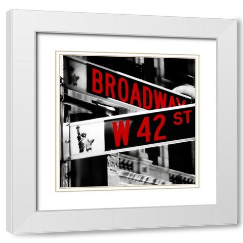 Broadway White Modern Wood Framed Art Print with Double Matting by Grey, Jace