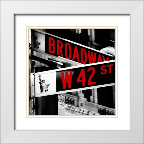 Broadway White Modern Wood Framed Art Print with Double Matting by Grey, Jace
