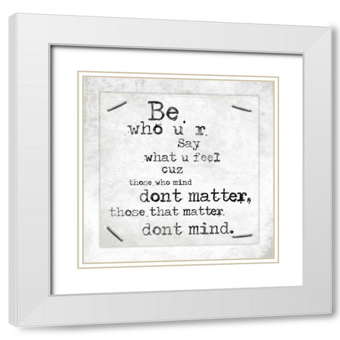 Stapled Quotes White Modern Wood Framed Art Print with Double Matting by Grey, Jace
