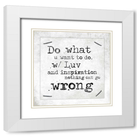 Stapled Quotes White Modern Wood Framed Art Print with Double Matting by Grey, Jace