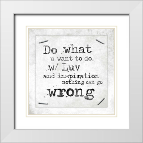 Stapled Quotes White Modern Wood Framed Art Print with Double Matting by Grey, Jace