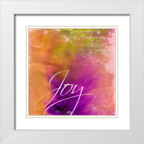 Joy White Modern Wood Framed Art Print with Double Matting by Grey, Jace