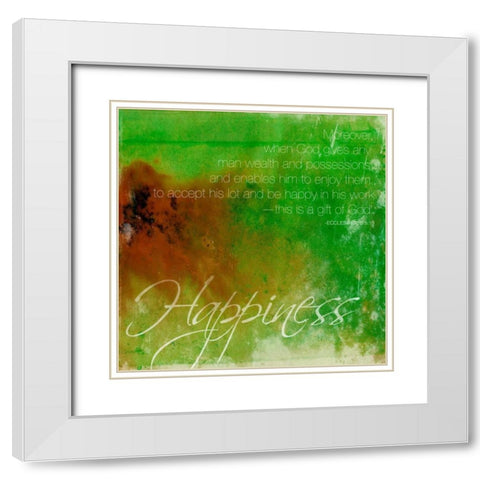 Happiness White Modern Wood Framed Art Print with Double Matting by Grey, Jace