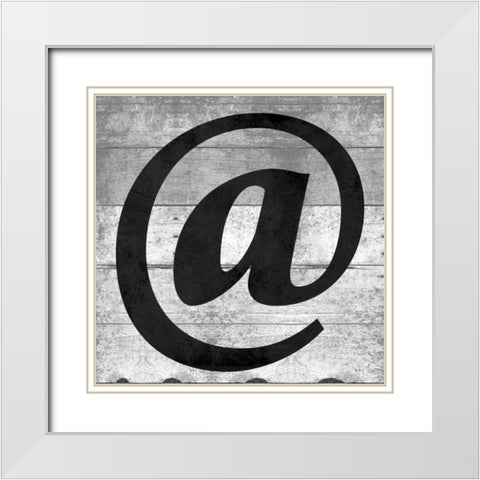 SHIFT KEY @ White Modern Wood Framed Art Print with Double Matting by Grey, Jace