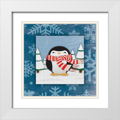 Penguin White Modern Wood Framed Art Print with Double Matting by Grey, Jace