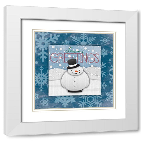 Seasons Greeting White Modern Wood Framed Art Print with Double Matting by Grey, Jace