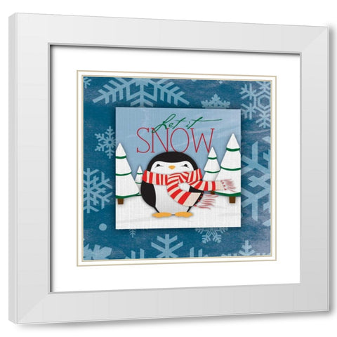 Let it snow White Modern Wood Framed Art Print with Double Matting by Grey, Jace