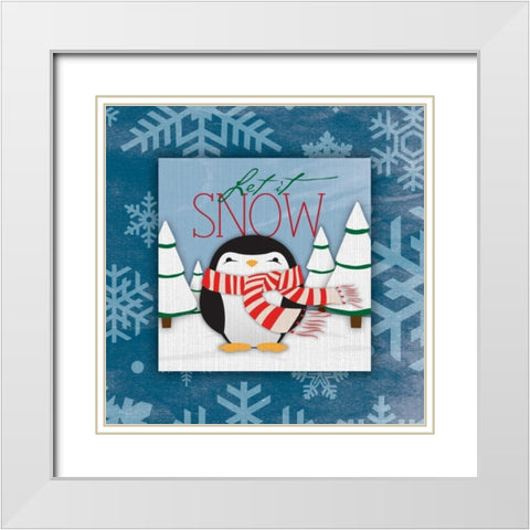 Let it snow White Modern Wood Framed Art Print with Double Matting by Grey, Jace