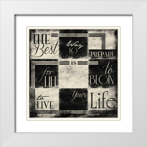 9 patch White Modern Wood Framed Art Print with Double Matting by Grey, Jace