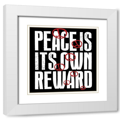 Peace 2 White Modern Wood Framed Art Print with Double Matting by Grey, Jace
