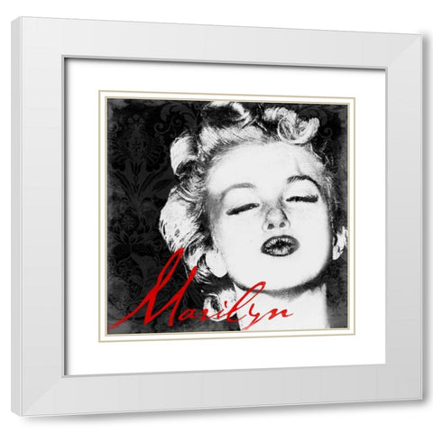 Marilyn White Modern Wood Framed Art Print with Double Matting by Grey, Jace